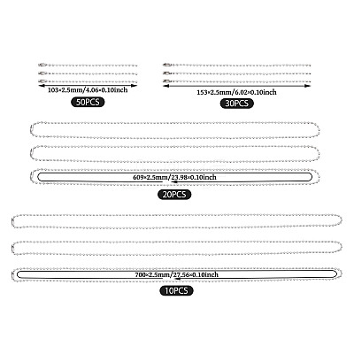 4 Styles Iron Ball Chains for Price Tag Chains FIND-TA0006-11-1