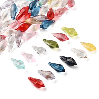 50Pcs Handmade Gold Sand Lampwork Beads LAMP-FS0001-22-1