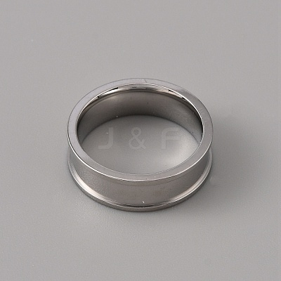201 Stainless Steel Grooved Finger Ring Settings STAS-WH0027-27A-P-1