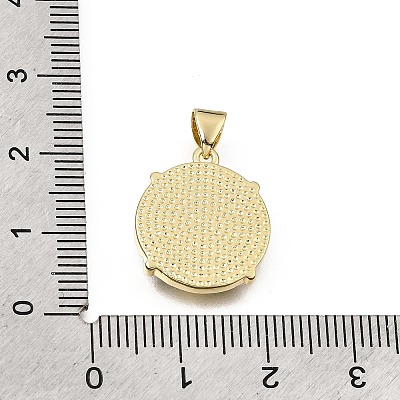 Brass Micro Pave Clear Cubic Zirconia Pendants CU-CBAF50C-01C-G04-1