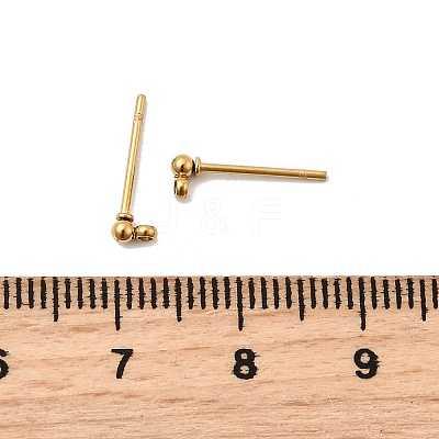304 Stainless Steel Ball Post Stud Earring Findings STAS-Z035-01G01-F-1