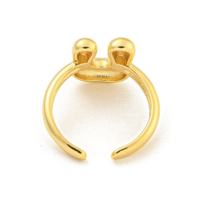 Brass Letter Open Cuff Rings for Women RJEW-G313-01U-G-1