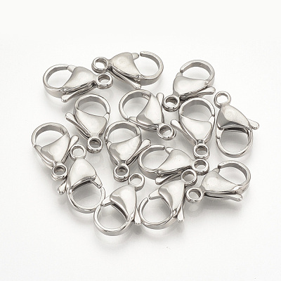 Tarnish Resistant 304 Stainless Steel Lobster Claw Clasps STAS-T029-15-1