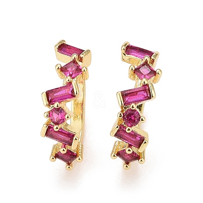 Cubic Zirconia Star Cuff Earrings EJEW-A069-17G-C-1