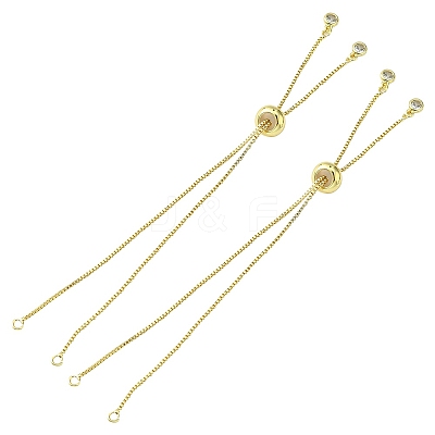 Rack Plating Brass Box Chain Slider Bracelets MAK-YW0001-04G-1