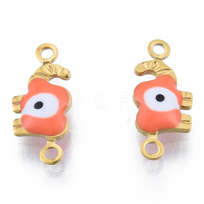 304 Stainless Steel Enamel Connector Charms STAS-N092-177-1