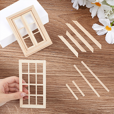 2 Bags 2 Styles Wooden Windows DIY-BC0017-40-1