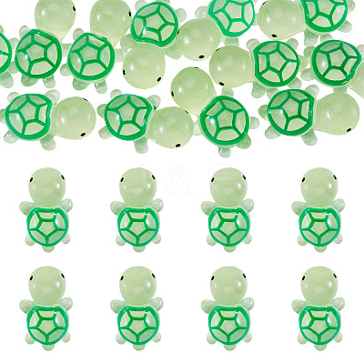 12Pcs Luminous Translucent Resin Sea Animal Cabochons RESI-TA0004-56E-1