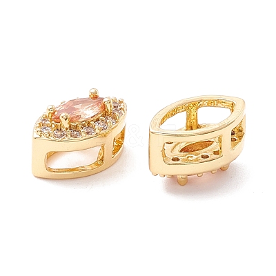 Rack Plating Brass Micro Pave Cubic Zirconia Beads KK-D073-02G-01-NR-1