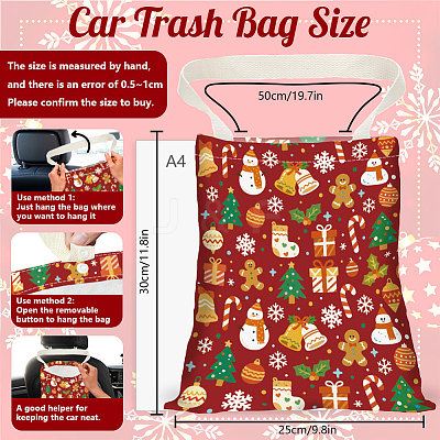 2Pcs 2 Styles Printed Polyester Hanging Car Trash Bags ABAG-DR0001-17-1