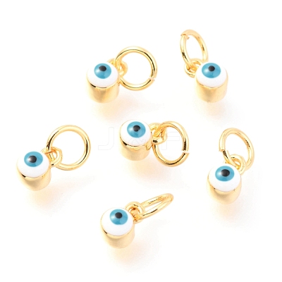 Brass Enamel Pendants KK-Y001-02C-06G-1