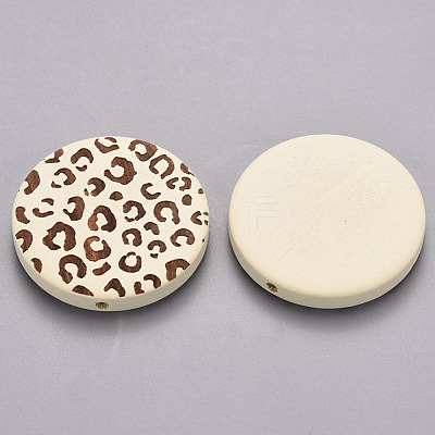 Painted Natural Wood Beads WOOD-N006-07E-1