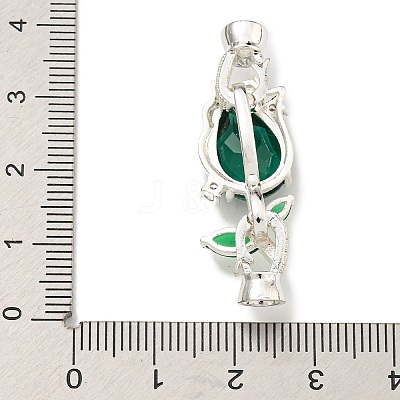 Brass Micro Pave Clear Cubic Zirconia Fold Over Clasps KK-U037-16P-01-1