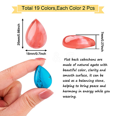 38Pcs 19 Style Gemstone Cabochons G-FW0001-04-1