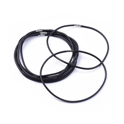 4mm Black Rubber Necklace Jewelry Making X-NJEW-H078-16-1