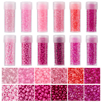 120G 12 Colors Glass Seed Beads SEED-SC0001-59B-02-1
