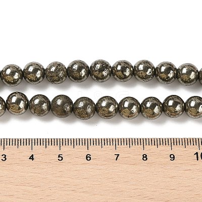 Natural Pyrite Beads Strands G-A250-A01-01-1