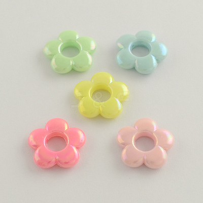AB Color Plated Opaque Acrylic Bead Frames X-SACR-Q106-14-1