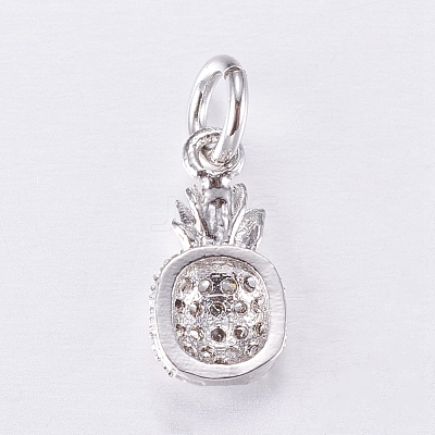 Brass Micro Pave Cubic Zirconia Charms ZIRC-E135-32P-1