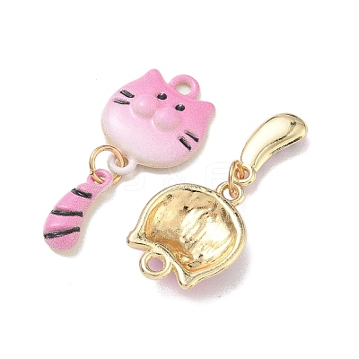 Spray Painted Alloy Enamel Pendants ENAM-K076-38G-04-1