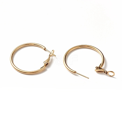 PVD Vacuum Plating 304 Stainless Steel Hoop Earrings STAS-S078-08-30mm-1