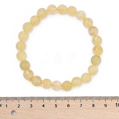 Natural Citrine Beaded Stretch Bracelets BJEW-I253-8mm-21-1