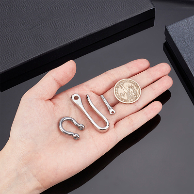 2Pcs 2 Style Brass S Hook Clasps and D-Ring Anchor Shackle Clasps KK-PH0002-70-1