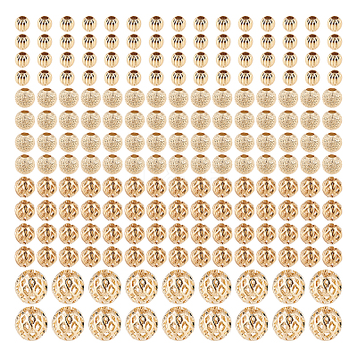 240Pcs 4 Style Long-Lasting Plated Brass Beads KK-AR0002-32-1