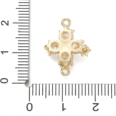Brass Pave Clear Cubic Zirconia Connector Charms CU-G605-01G-1