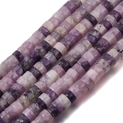 Natural Lepidolite/Purple Mica Beads Strands GG-CBA8682-B08-1