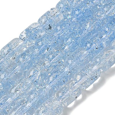 Transparent Crackle Glass Beads Strands GLAA-NH0001-04G-1
