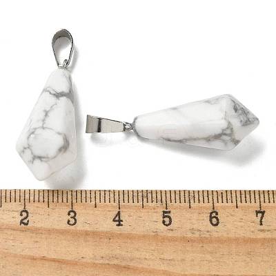 Natural Howlite Pointed Pendants G-B127-15P-03-1