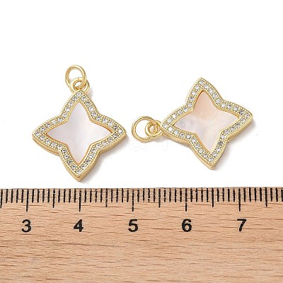 Brass Micro Pave Clear Cubic Zirconia Pendants KK-B083-17G-01-1