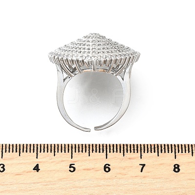 Brass Micro Pave Cubic Zirconia Cuff Rings RJEW-V007-06P-1