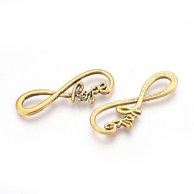 Tibetan Style Alloy Infinity with Hope Links connectors TIBE-S230-AG-FF-1