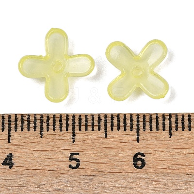 4-Petal Imitation Jelly Acrylic Bead Caps MACR-L008-02-1