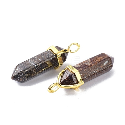 Natural Bronzite Pointed Pendants G-G025-01G-14-1
