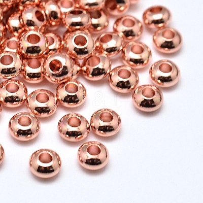 Brass Flat Round Spacer Beads X-KK-M085-20RG-NR-1