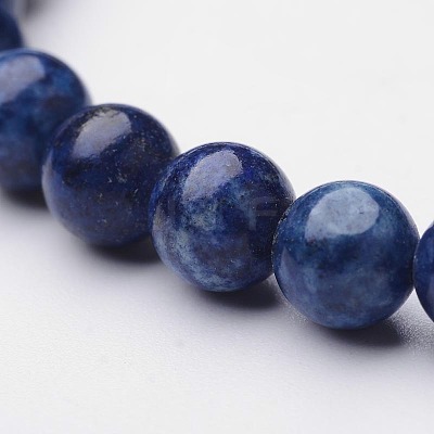 Natural Lapis Lazuli Beaded Stretch Bracelets X-BJEW-F202-04-1