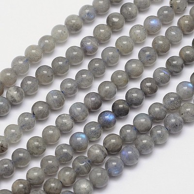 Natural Labradorite Round Bead Strands X-G-I156-01-6mm-1