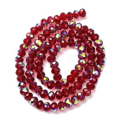 Electroplate Transparent Glass Beads Strands EGLA-A046-01B-09-1