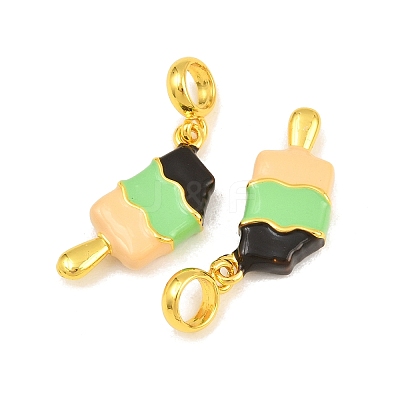 Brass Enamel European Dangle Charms KK-CBAEBFB-18G-02-1