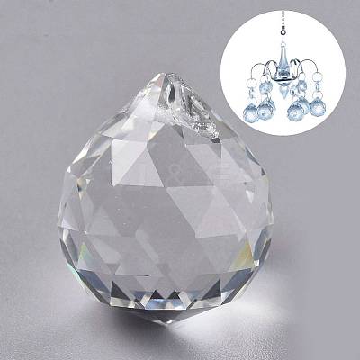 Transparent K9 Glass Pendants GLAA-WH0015-35B-1