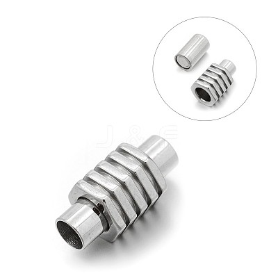 Tarnish Resistant Smooth 304 Stainless Steel Tube Magnetic Clasps with Glue-in Ends STAS-E089-38B-1