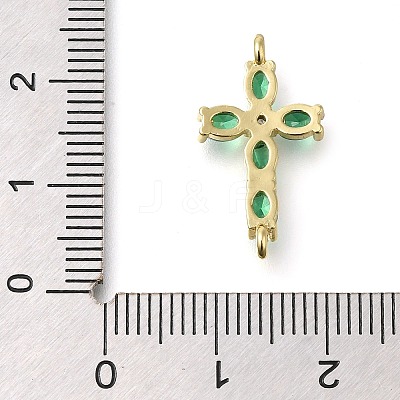 Brass Pave Cubic Zirconia Connector Charms KK-M101-03A-G01-1