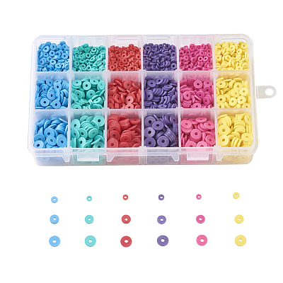 6 Colors Handmade Polymer Clay Beads CLAY-JP0001-04-1