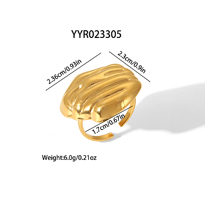 Autumn Winter High-End 304 Stainless Steel Cuff Rings for Women MR8055-4-1