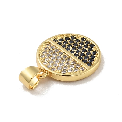 Brass Micro Pave Cubic Zirconia Pendants KK-B059-35G-B-1