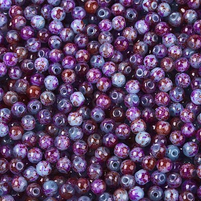 Baking Paint Glass Beads DGLA-T005-01A-09-1