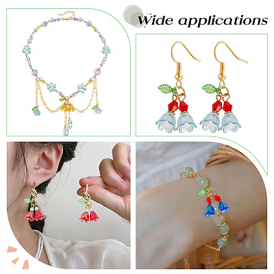 128Pcs 16 Colors Glass Pearl & Acrylic Pendants PALLOY-AR00018-1